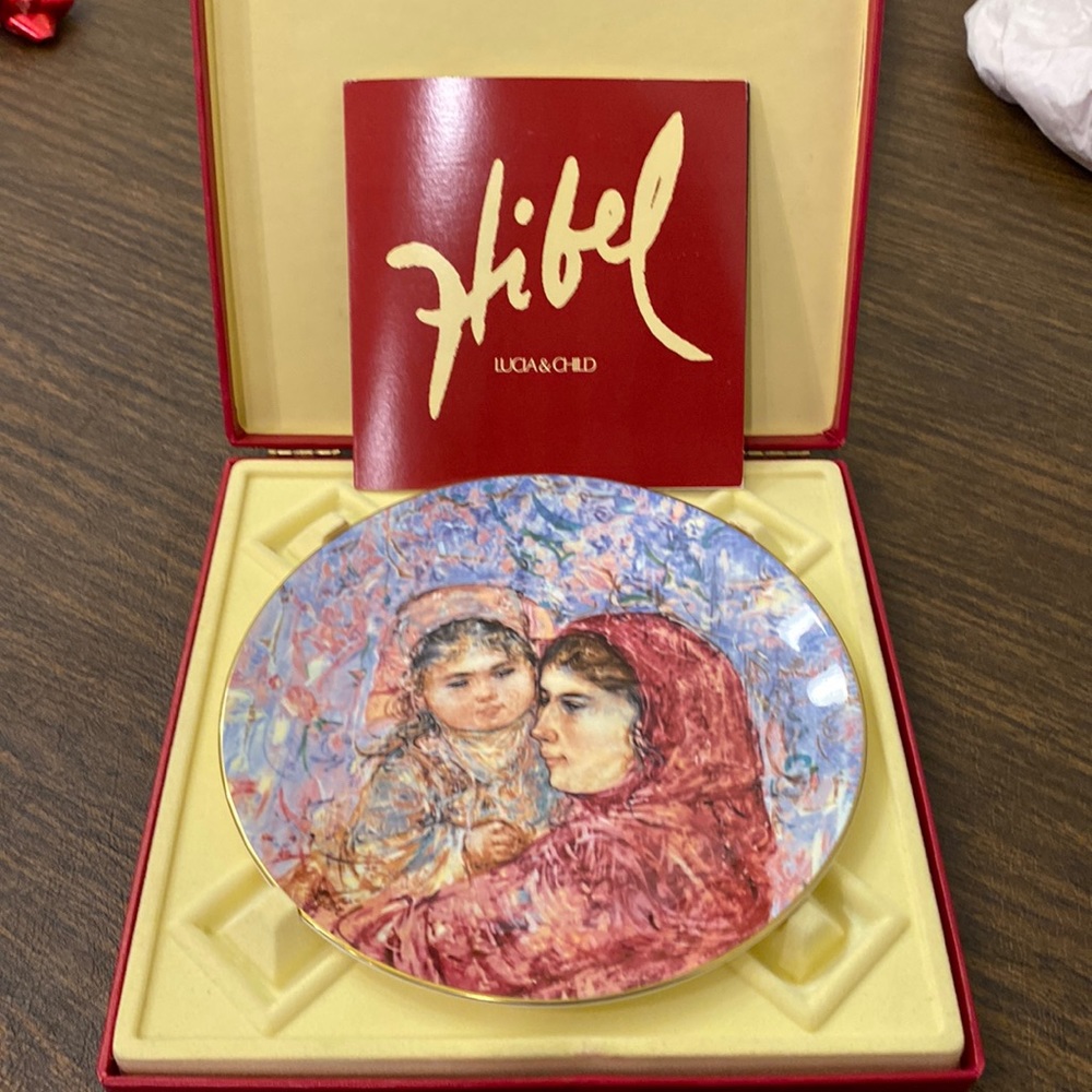 Edna Hibel collectible plates series of mother and child